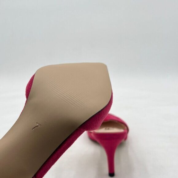 FSJ Hot Pink High Heel Pointed Toe Slingback Sandals Party Casual Dress Shoes - Picture 6 of 8